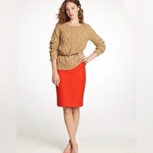 J. Crew Bold Orange Pencil Skirt